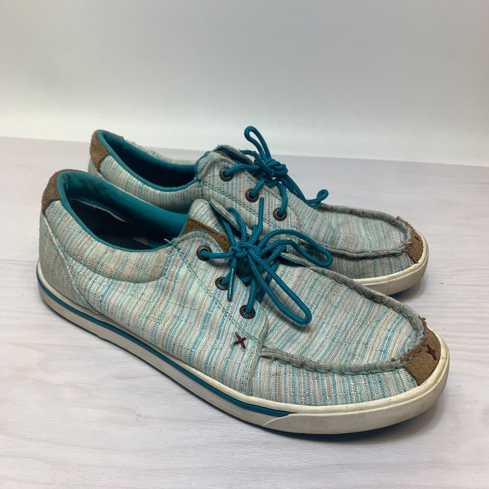 Twisted X Shoes Womens Size 9 Blue Hooey Loper Casual Boat Sneakers Whyc004